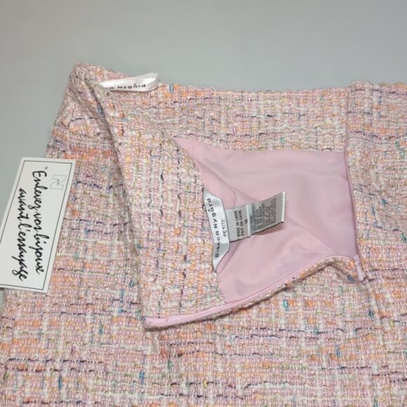 Vintage Bianca Nygard Tweed Skirt Above Knee Side Slit Spring Easter Pastel - Picture 7 of 10